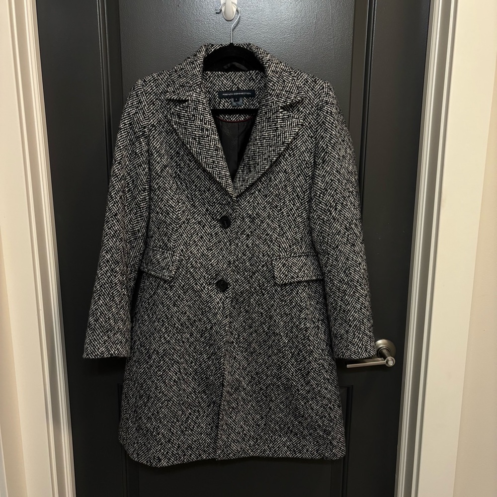 French Connection Chantelle Herringbone Coat - Picture 5 of 11
